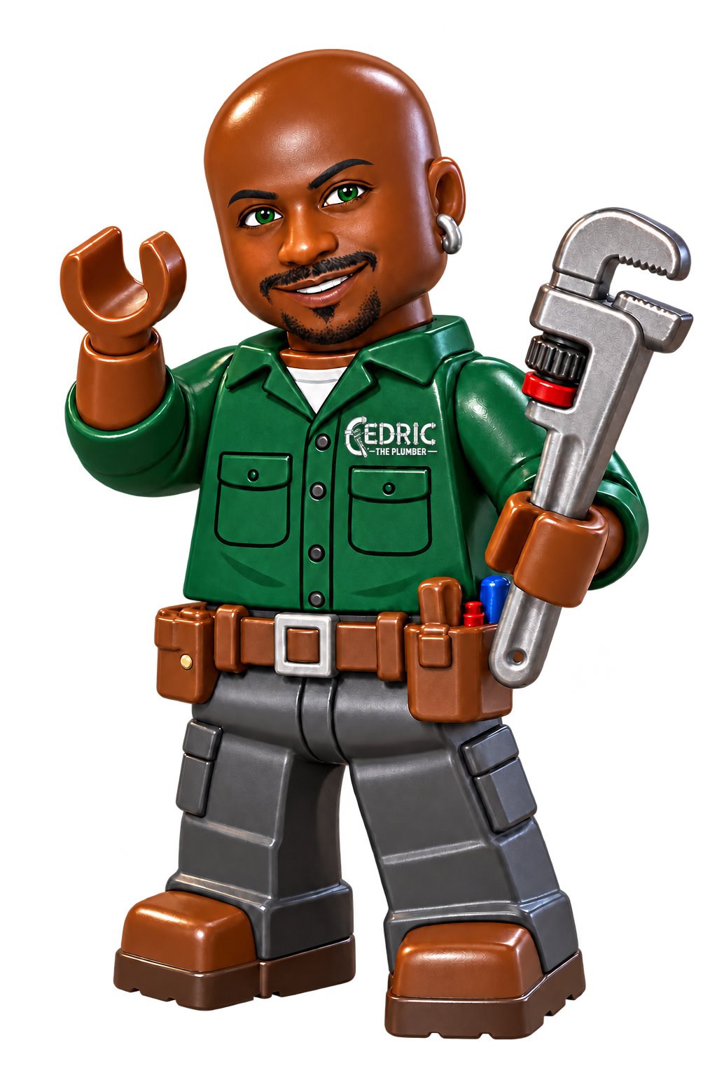 LEGO-style Cedric the Plumber holding a wrench